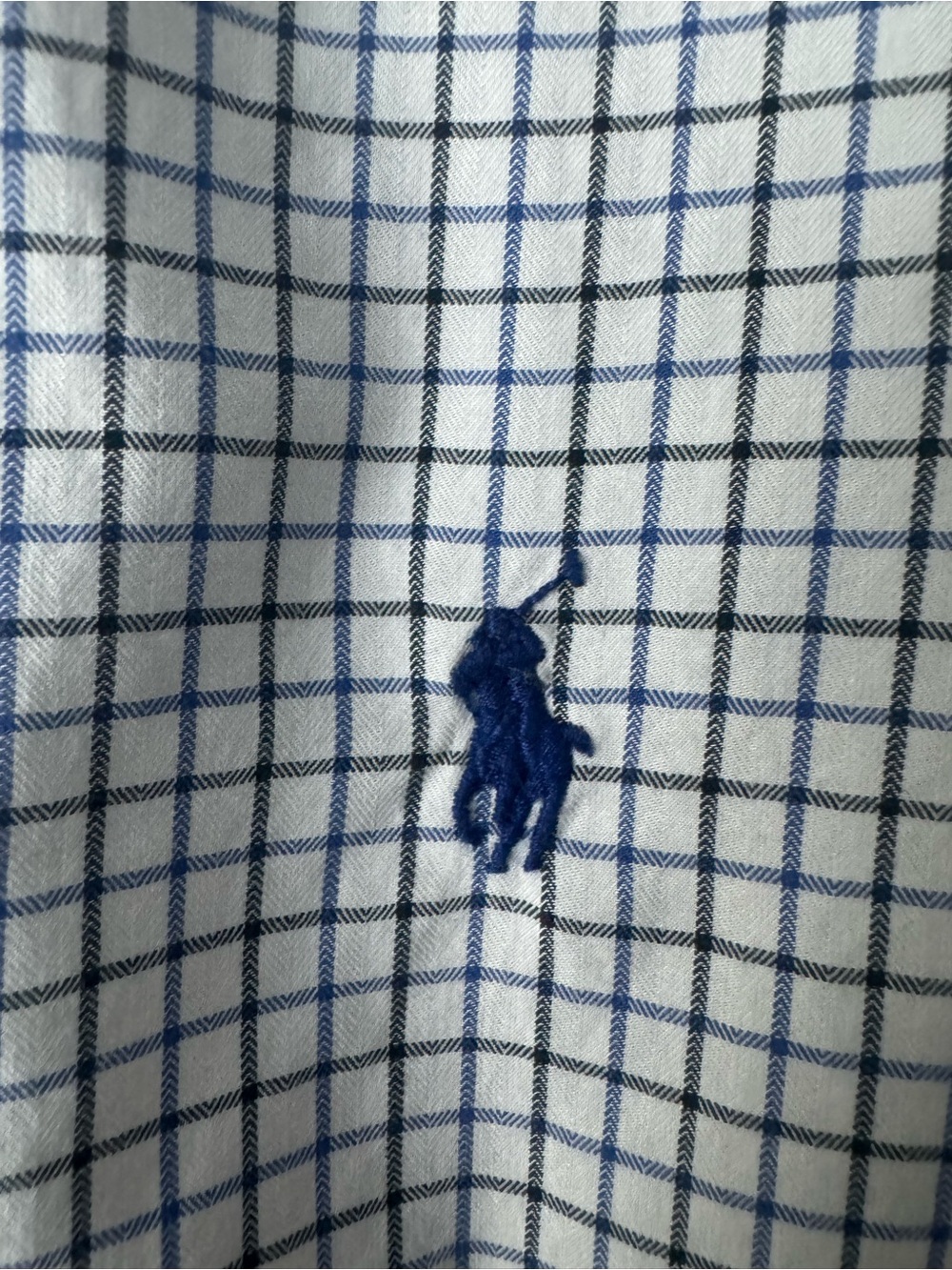 Polo Ralph Lauren White Blue Striped Dress Shirt 16 Button Down Business Casual